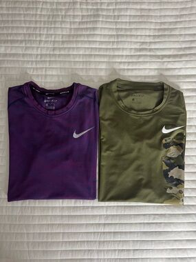 NIKE Dri-Fit Performance Tee - Purple & Olive